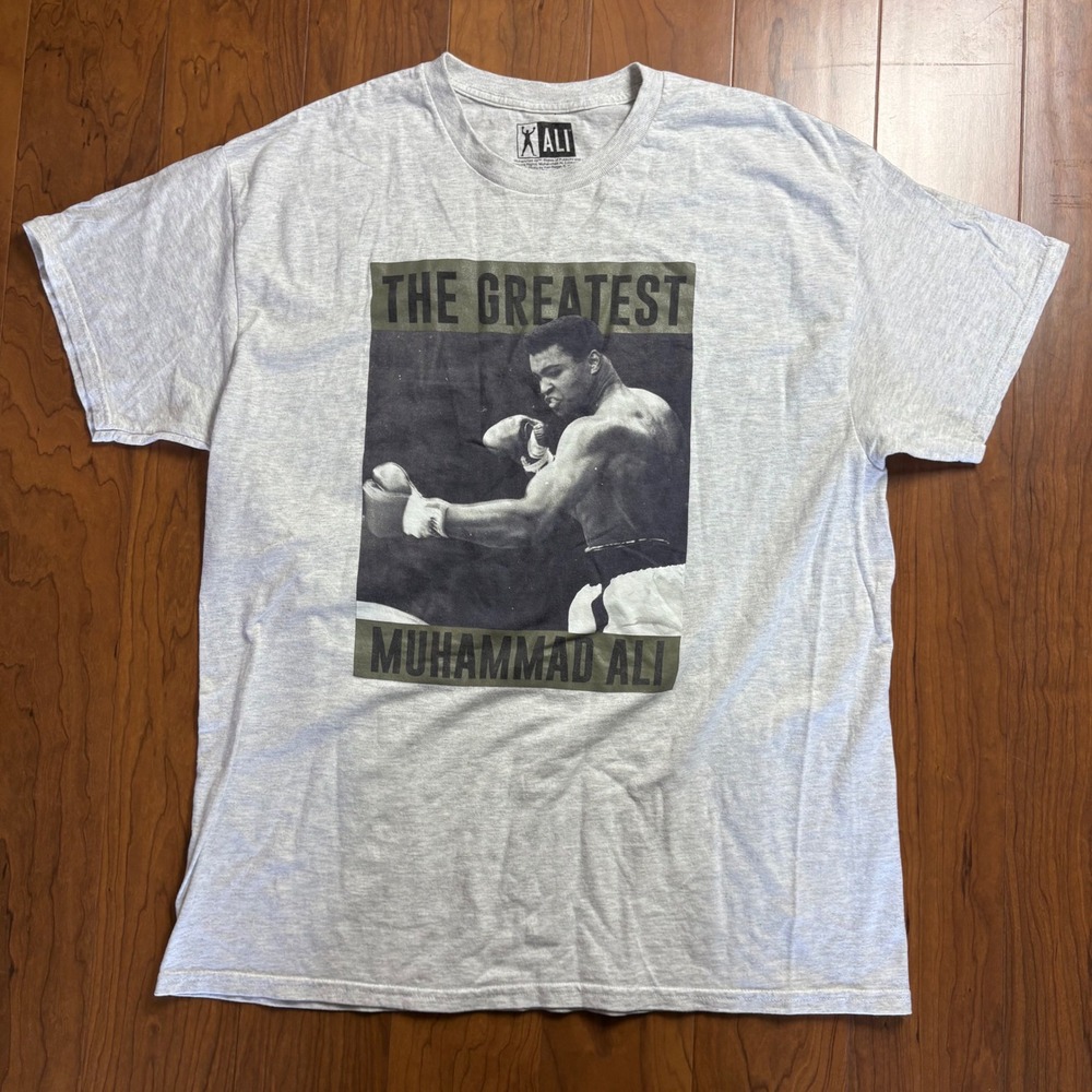 Muhammad Ali The Greatest Graphic T-Shirt XL Gray Hybrid Apparel Boxing Tee